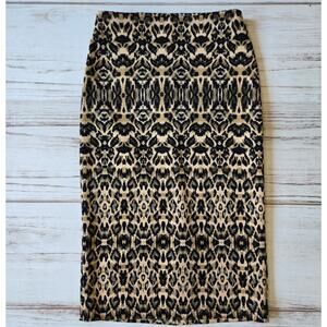 New York and Company Midi Pencil Skirt Leopard Print sz 0